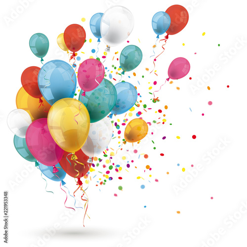 Colored Balloons Confetti Explosion
