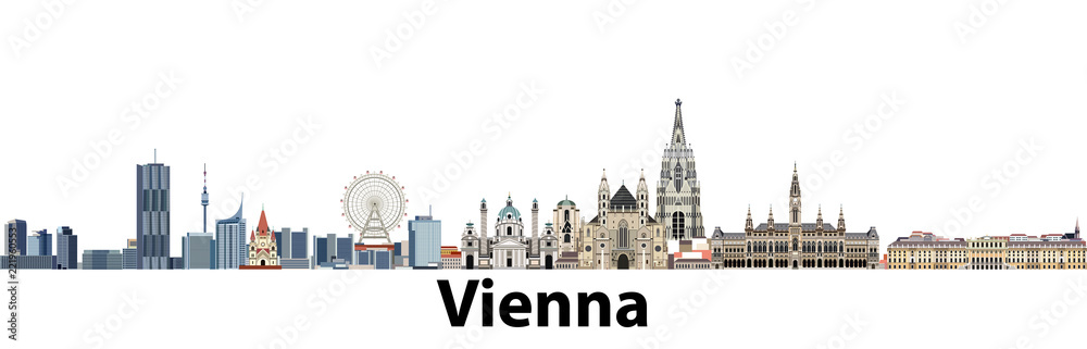 Naklejka premium Wiedeń wektor panoramę miasta