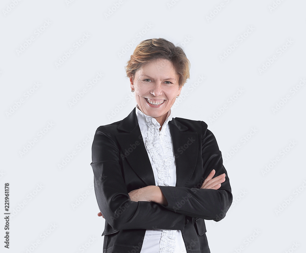in full growth. portrait of experienced business woman on white background in full growth. portrait of experienced business woman on white background