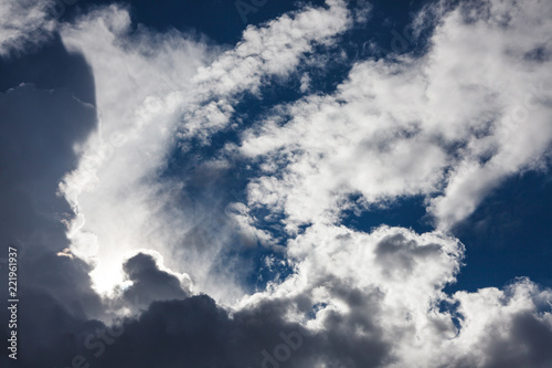 Stormy clouds cloudscape on the blue sky at day