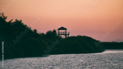 Sunset in paliastomi lake photo