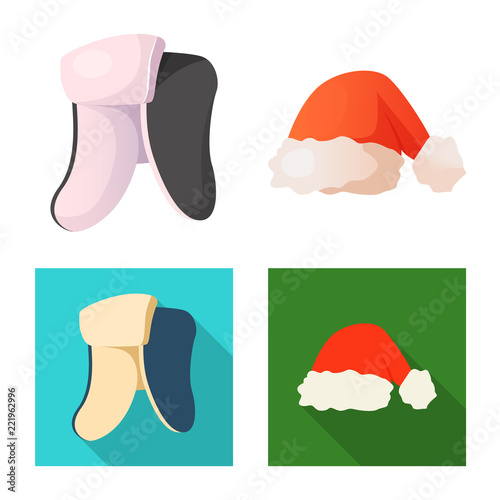 Vector illustration of headgear and cap icon. Set of headgear and accessory vector icon for stock.
