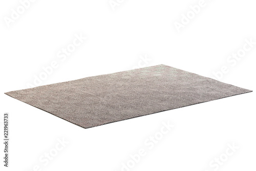 Modern brown rug with white geometric pattern. 3d render