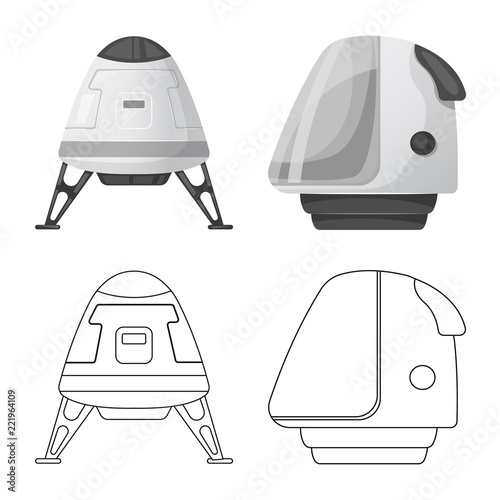 Isolated object of mars and space icon. Collection of mars and planet stock symbol for web.