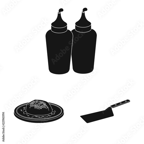 Vector illustration of pizza and food logo. Collection of pizza and italy vector icon for stock.