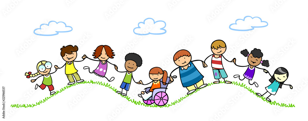 Kinder Halten H nde F r Frieden Und Gemeinschaft Stock Illustration kinder-halten-h-nde-f-r-frieden-und-gemeinschaft-stock-illustration