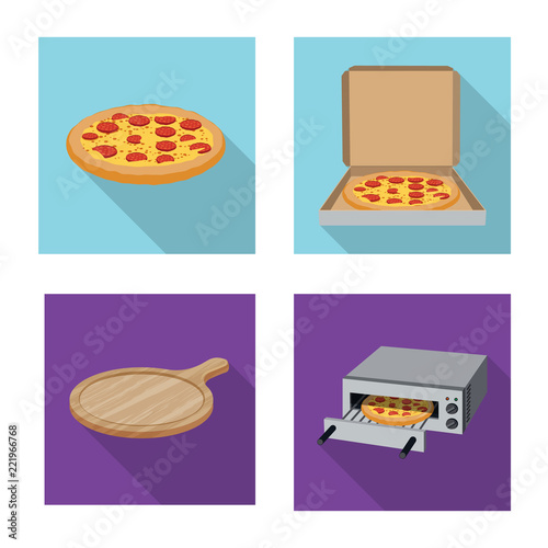 Vector illustration of pizza and food icon. Collection of pizza and italy stock symbol for web.