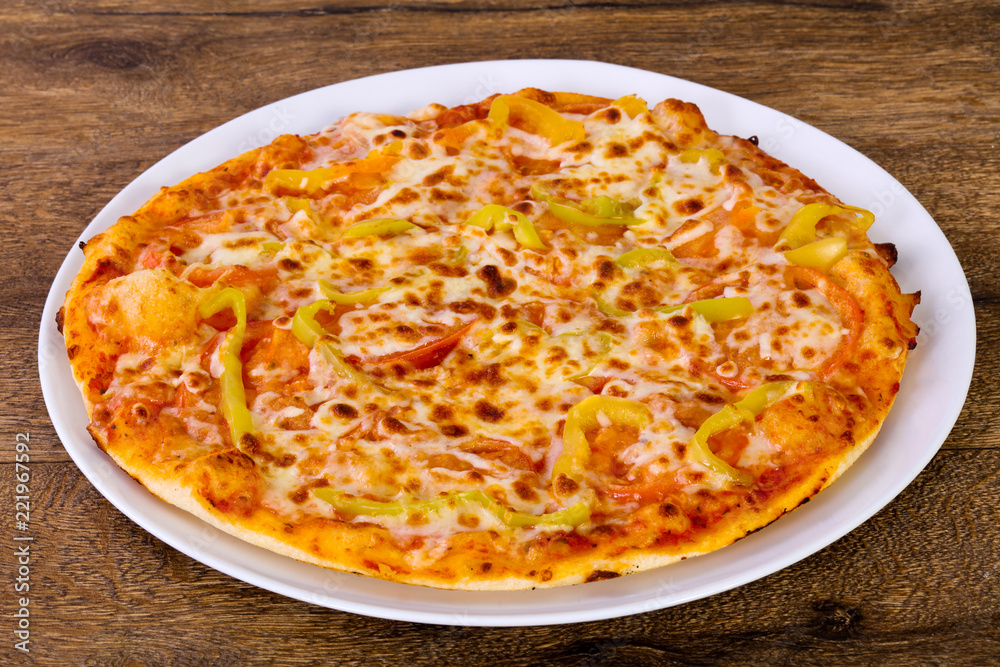 Pizza with bell pepper