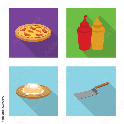 Isolated object of pizza and food icon. Collection of pizza and italy vector icon for stock.
