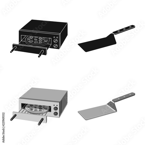 Vector design of pizza and food symbol. Set of pizza and italy vector icon for stock.