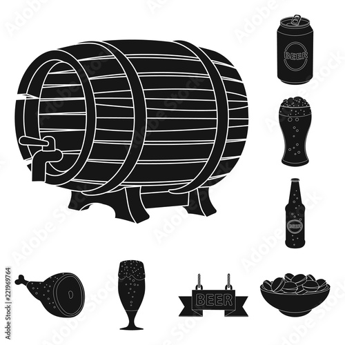 Isolated object of pub and bar sign. Set of pub and interior vector icon for stock.