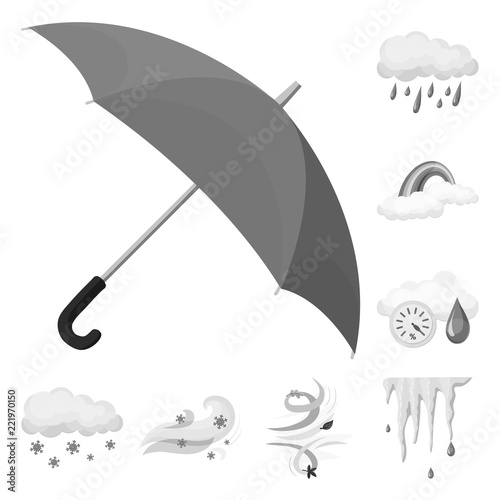 Vector illustration of weather and weather logo. Collection of weather and application stock symbol for web.