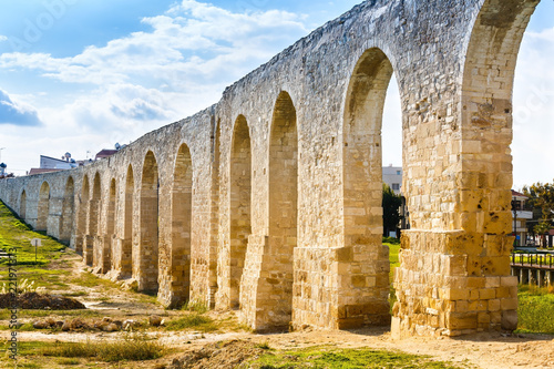 Kamares aqueduct in Cyprus photo