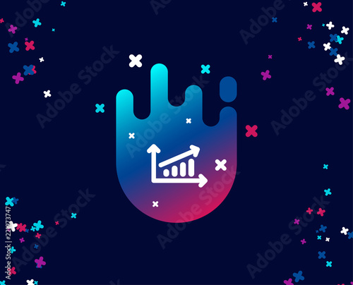 Chart simple icon. Report graph or Sales growth sign. Analysis and Statistics data symbol. Cool banner with icon. Abstract shape with gradient. Vector