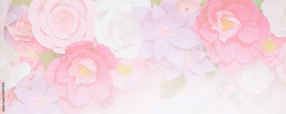 Light pink flowers in soft color for landing page background