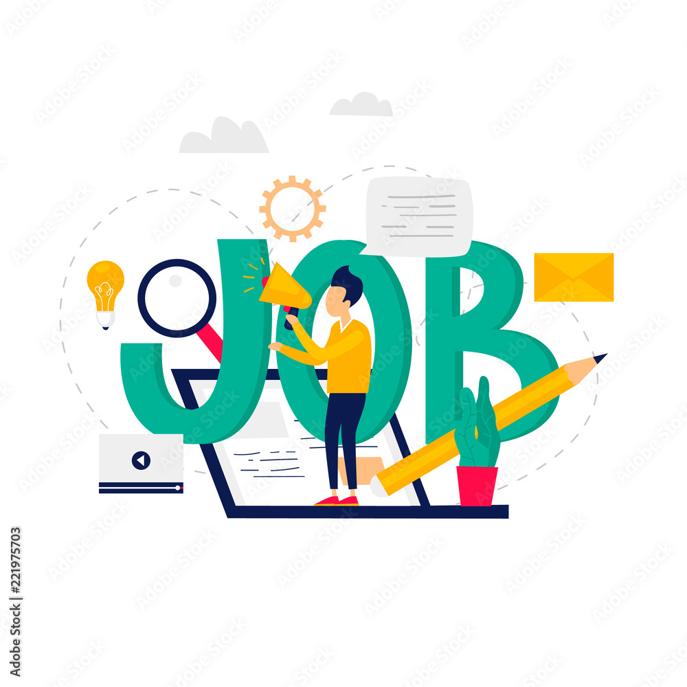 Job search. Flat illustration Job search. Flat illustration
