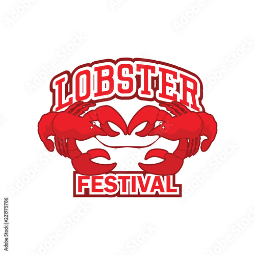 lobster logo for lobster festival isolated on white background