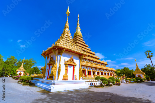 The famous pagoda in the Nongwang temple at Khonkaen province Thailand photo