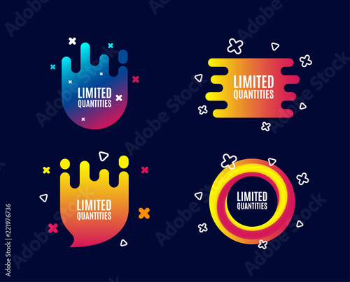 Limited quantities symbol. Special offer sign. Sale. Sale banners. Gradient colors shape. Abstract design concept. Vector