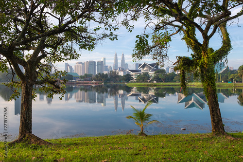 Photography Titiwangsa park, Kuala lumpur skyline view combined with nature