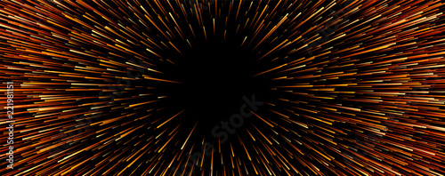 Abstract orange festive banner with firework.