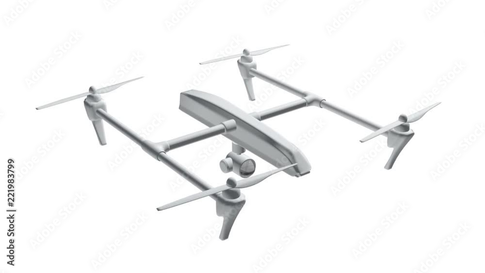 Remote control air drone. Dron flying with action video camera. Available in FullHD video 3d render footage Remote control air drone. Dron flying with action video camera. Available in FullHD video 3d render footage