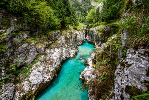 Velika Korita or Great canyon of Soca river  Bovec  Slovenia.