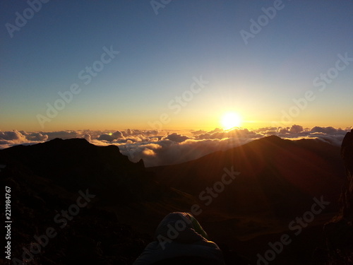 Sunrise in Haleakala Summit Maui Hawaii