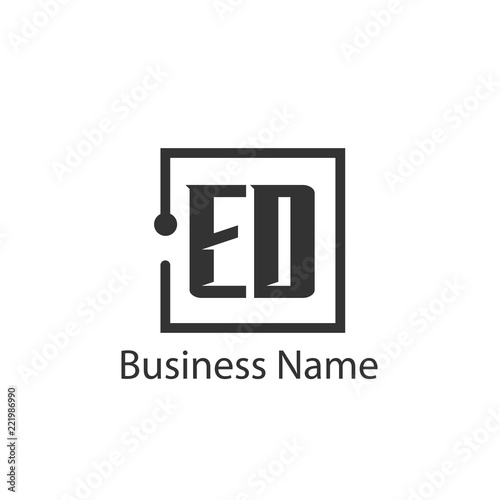 Initial Letter ED Logo Template Design