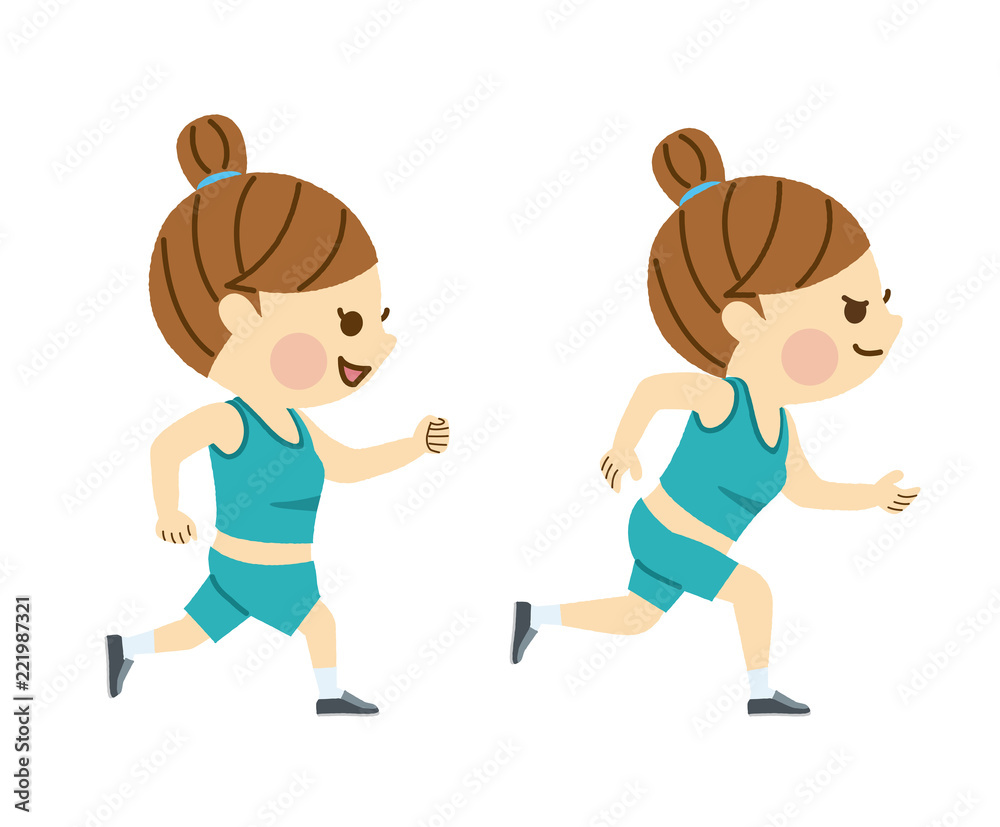 陸上をする女性