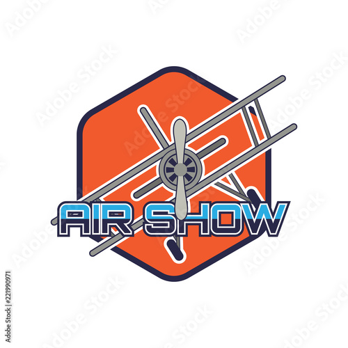 air show logo isolated on white background. vector illustration