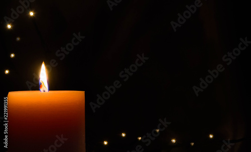 candle flame on a dark background
