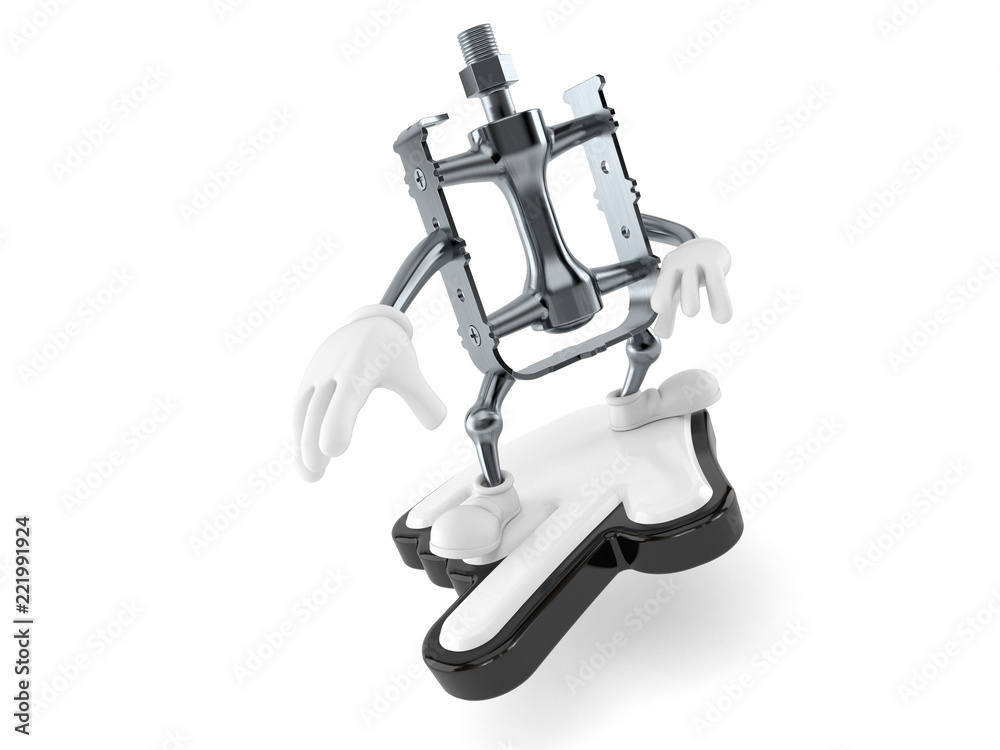 Fototapeta premium Bicycle pedal character surfing on web cursor