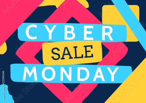Cyber Monday Sale with colorful elements