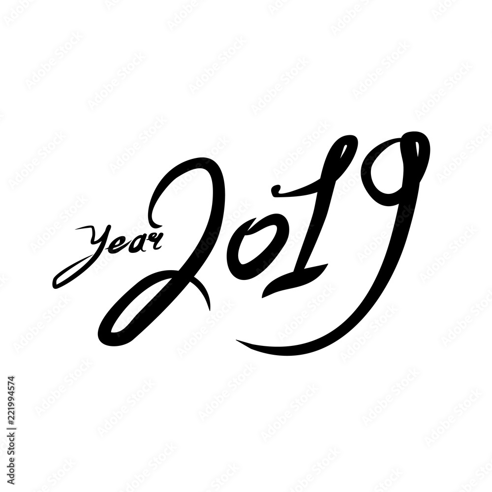 year 2019. Handwritten 2019 for the New Year. Vector template design. year 2019. Handwritten 2019 for the New Year. Vector template design.