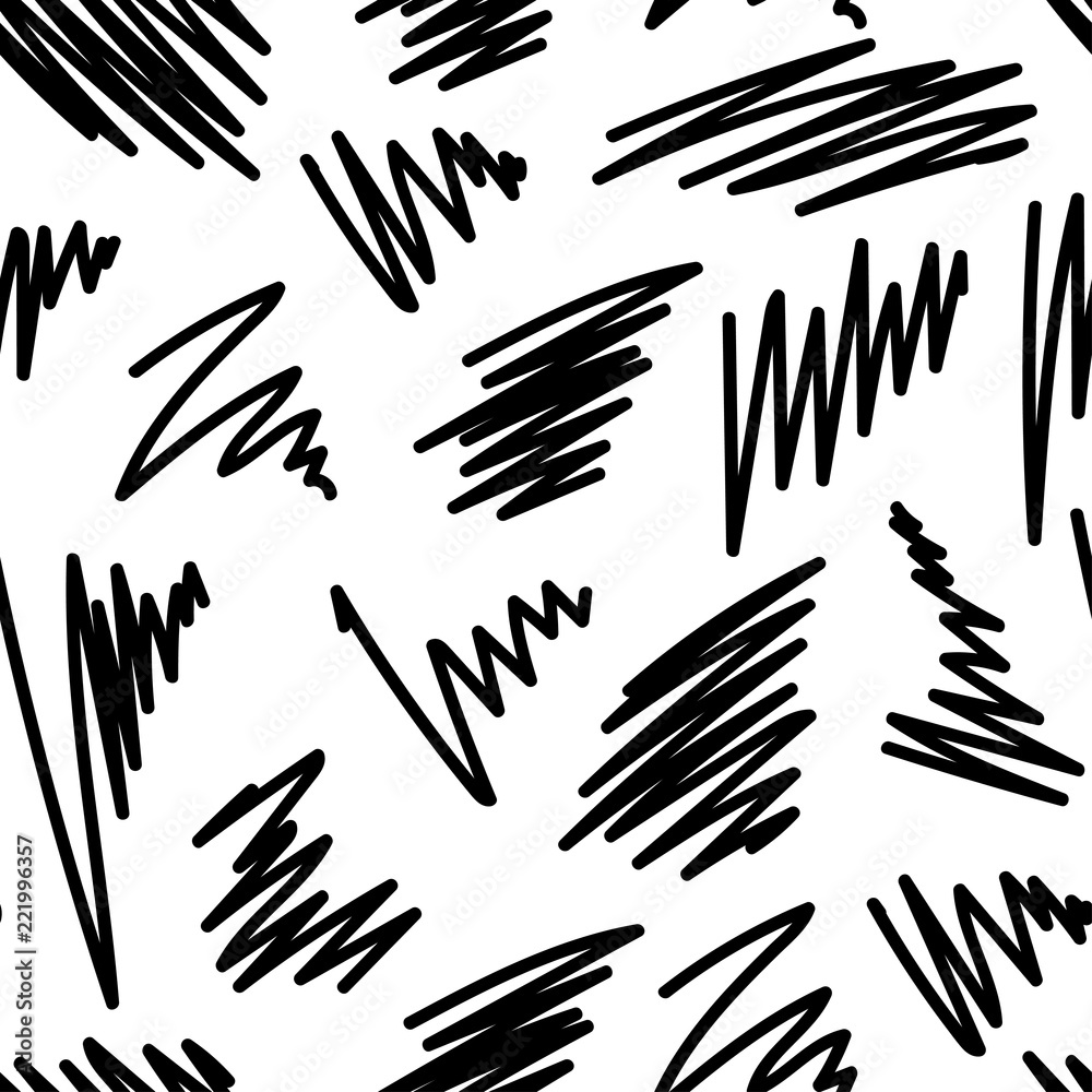 Monochrome seamless pattern with abstract lines and elements.Vector black and white background.Textile texture Monochrome seamless pattern with abstract lines and elements.Vector black and white background.Textile texture