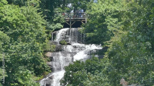Georgia, Amicalola Falls, Summer, A wide view of the top of Amicalola Falls