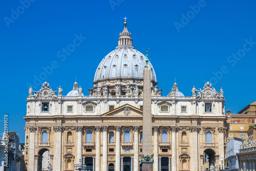 View on a historic church in Rome, Italy on a sunny day.