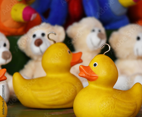 Hook a duck game at the funfair photo