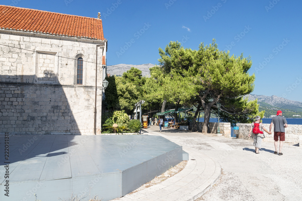 Korcula town, on Korcula island, Croatia. Town where Marco Polo was born.