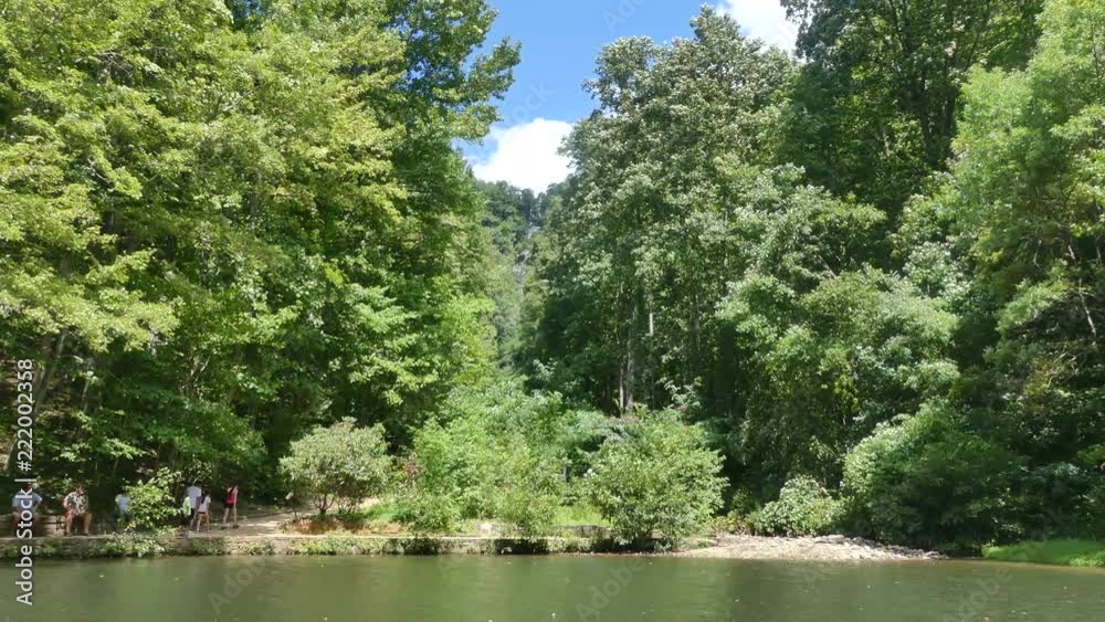 Georgia, Amicalola Falls, Summer, A zoom in on the Reflection Pond and the trees Georgia, Amicalola Falls, Summer, A zoom in on the Reflection Pond and the trees