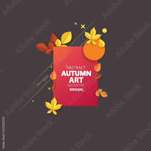 Autumn vector frame wirth autumn dried orange colored leaves. Useful graphics in vector Eps 10