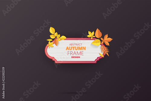 Autumn vector frame wirth autumn dried orange colored leaves. Useful graphics in vector Eps 10