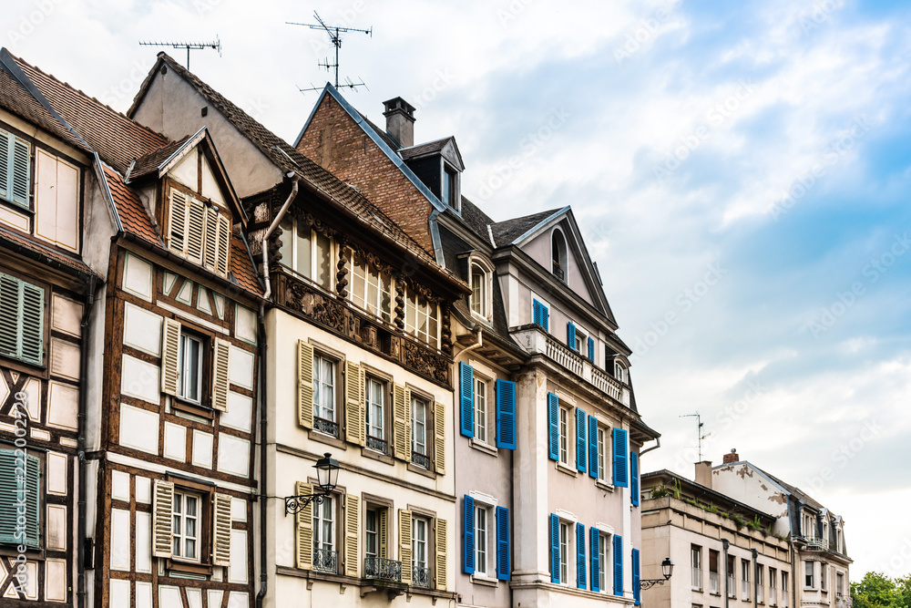 Street view of downtown in Colmar, Alsace, France