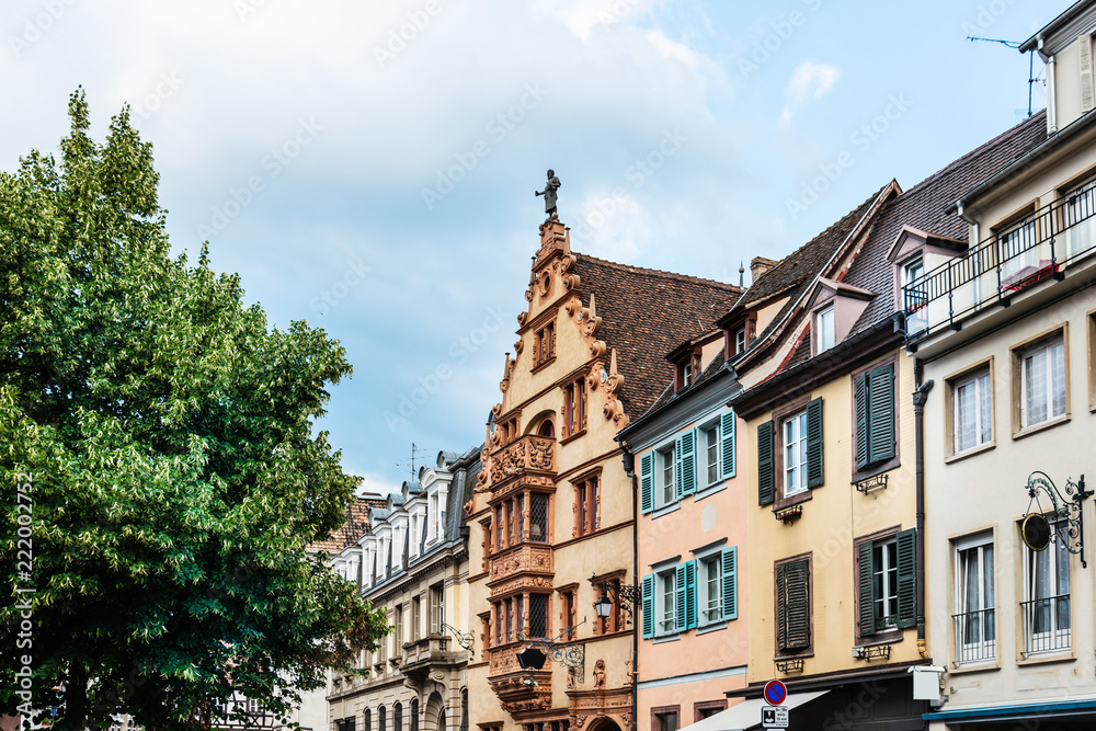 Street view of downtown in Colmar, Alsace, France