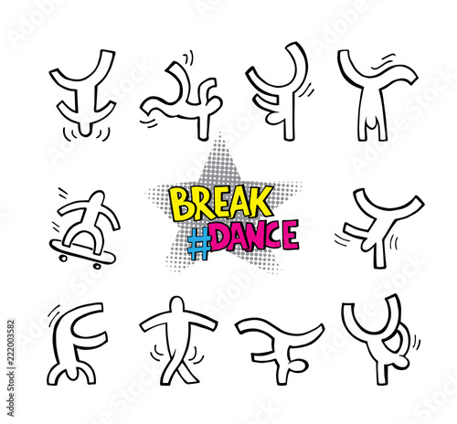 Break dance dancing figures
