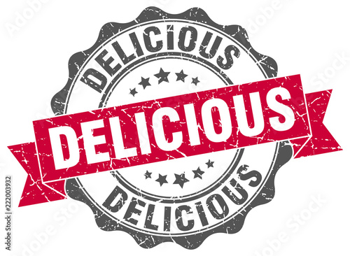 delicious stamp. sign. seal