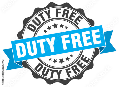 duty free stamp. sign. seal
