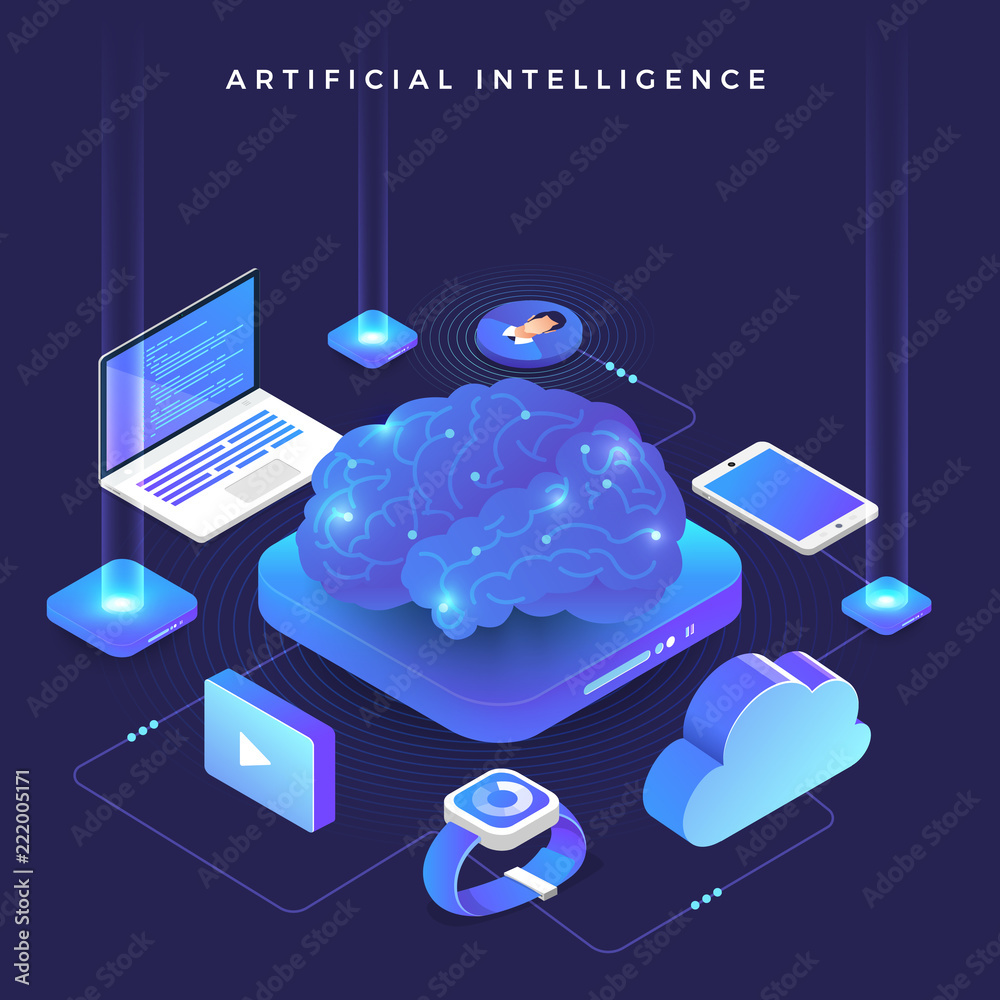 Isometric Artificial Intelligence Stock Vector | Adobe Stock