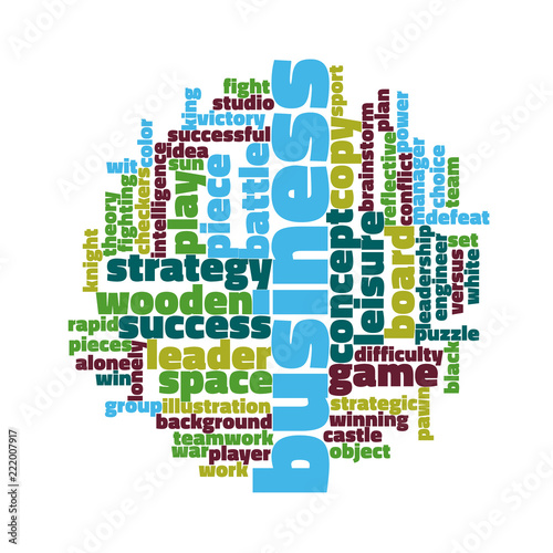 Business word cloud for strategy and competition